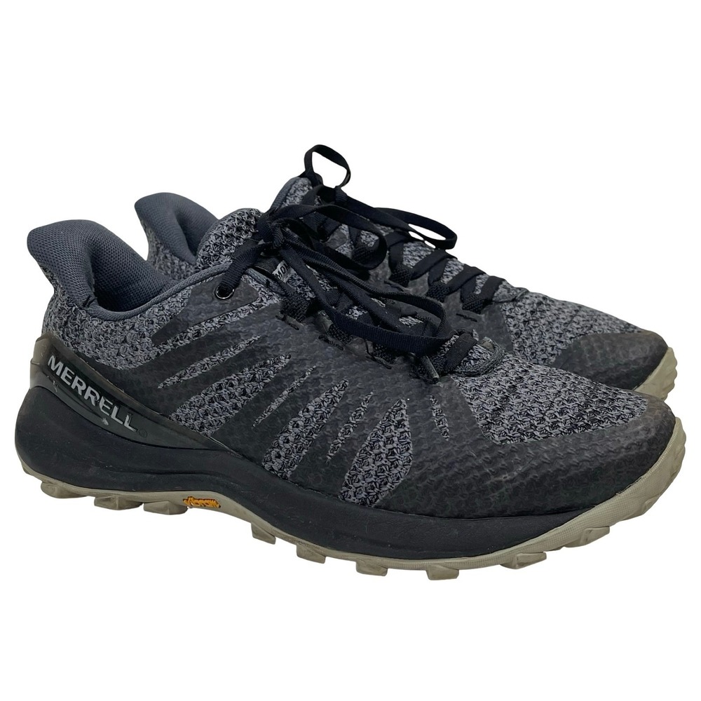 Merrell Momentous Trail Running Shoes Womens 7.5 Black Grey Vibram J52750